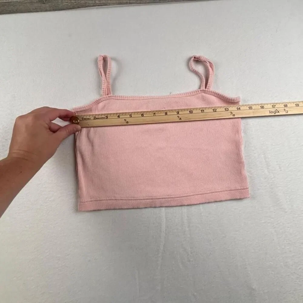 Nike Sportswear Essential Pink Ribbed Crop Cami Tank Top Women’s M